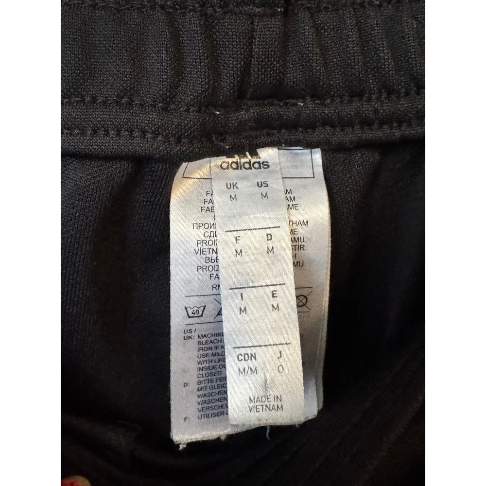 Adidas AEROREADY Mens Black Tapered Track Pants Zipper Pockets Size M